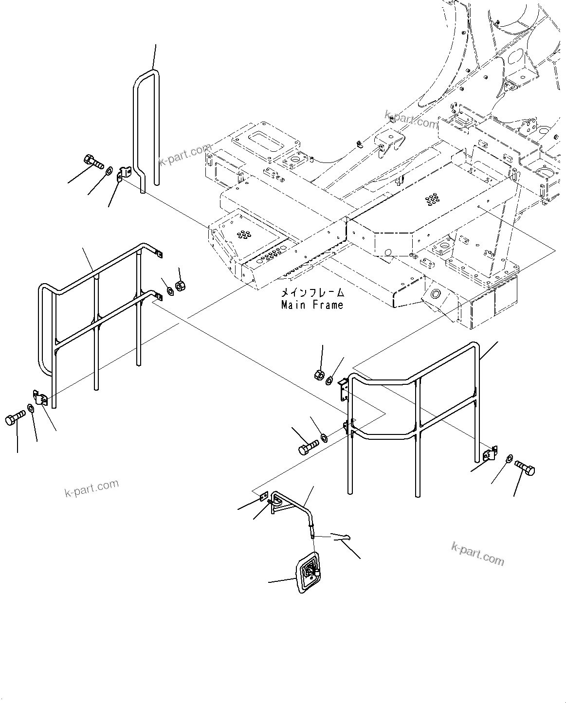 Komatsu parts book diagram for HD325-7R S/N 12001-UP: STAIRWAY, GUARD MOUNTING(#11034-)