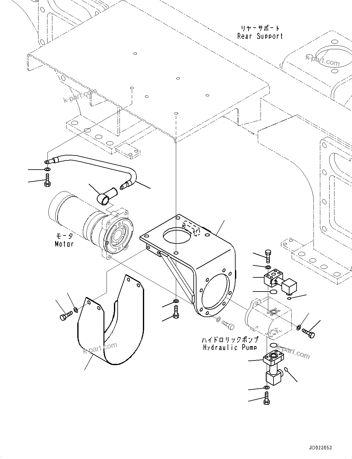 Komatsu parts book diagram for HD325-7R S/N 12001-UP: EMERGENCY STEERING CONTROL, MOTOR RELATED PARTS(#11034-)