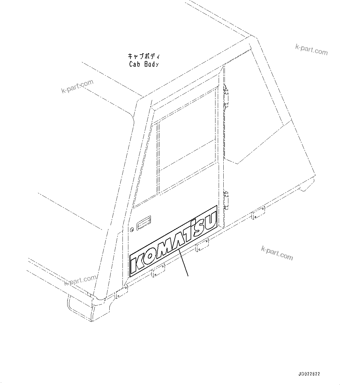 Komatsu parts book diagram for HD325-7R S/N 12001-UP: CAB, MARK AND PLATE(#12001-)