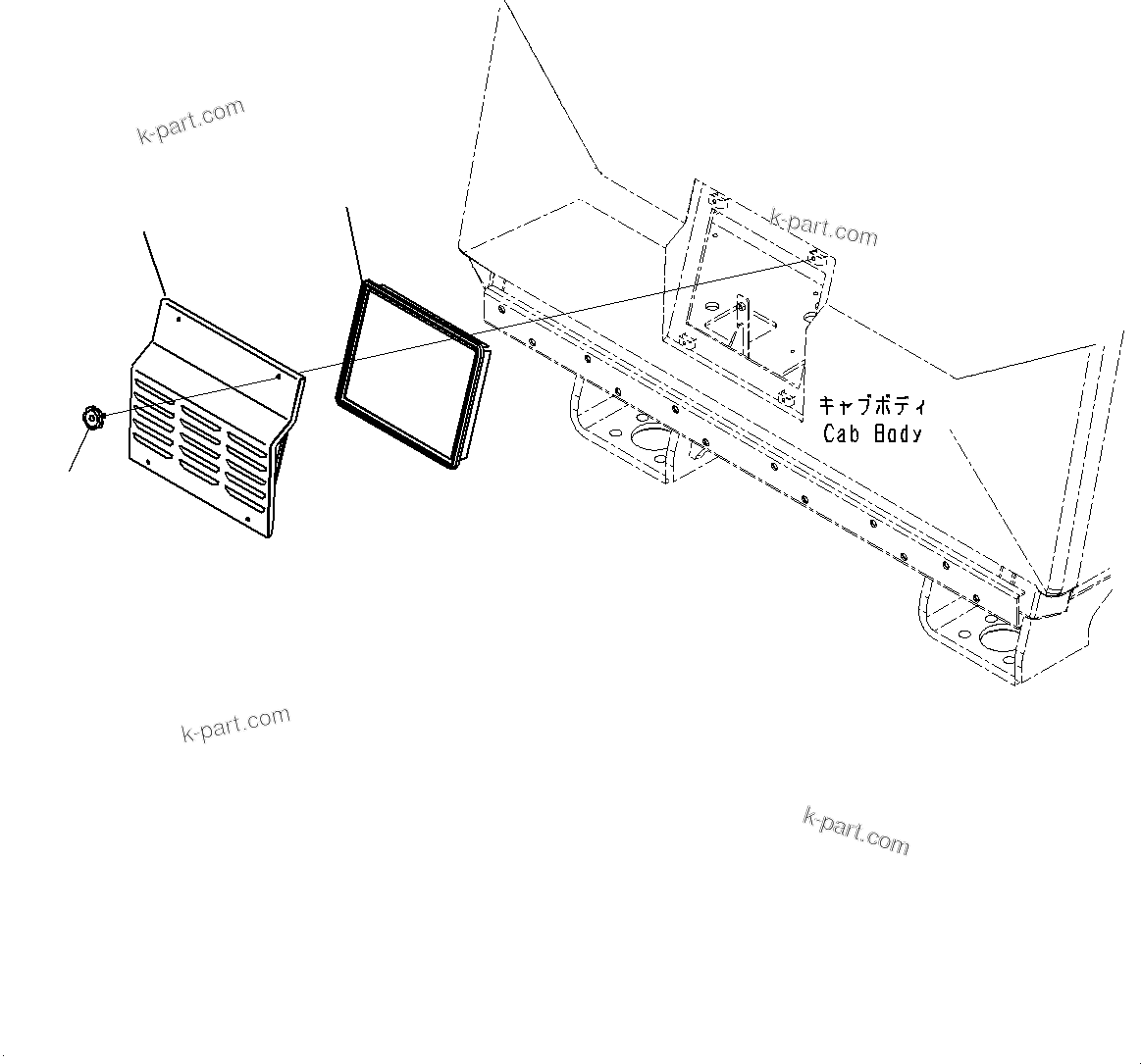 Komatsu parts book diagram for HD325-7R S/N 12001-UP: CAB, AIR CONDITIONER FILTER(#12001-)
