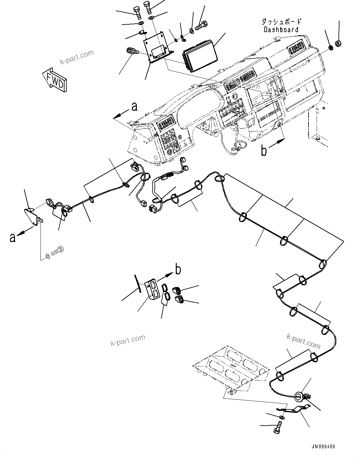Komatsu parts book diagram for HD325-7R S/N 12001-UP: CAB, REARVIEW MONITOR(#12001-)