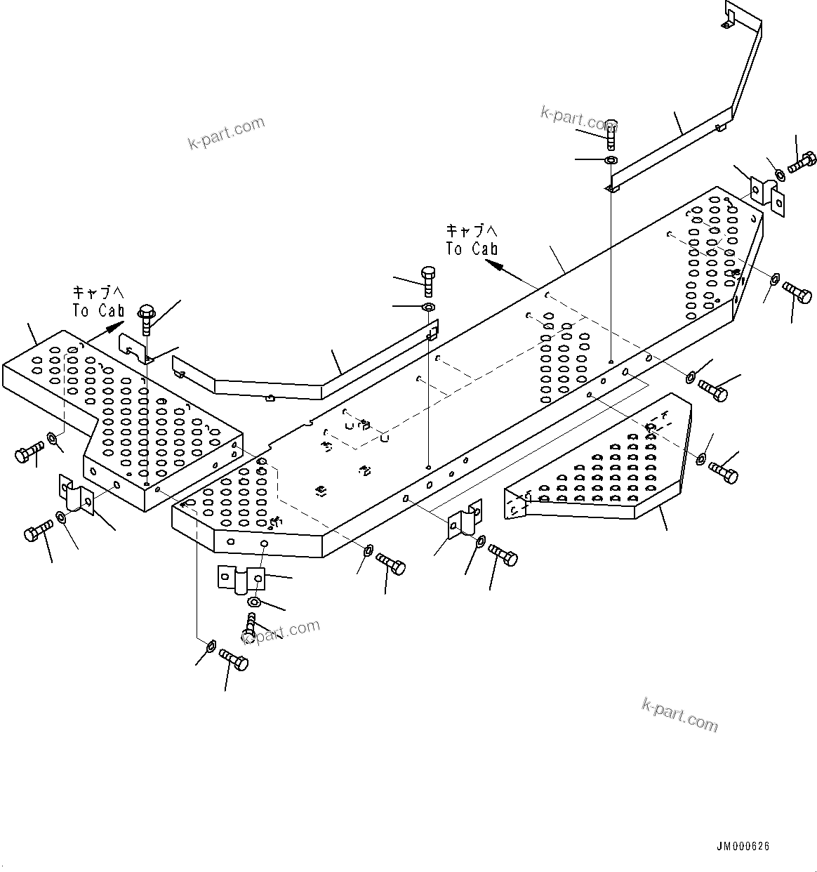 Komatsu parts book diagram for HD325-7R S/N 12001-UP: CAB STEP, STEP(#11095-)
