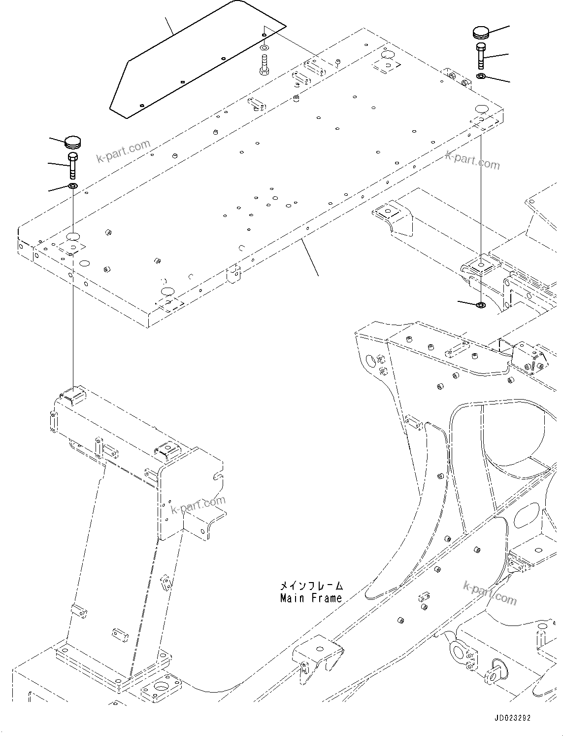 Komatsu parts book diagram for HD325-7R S/N 12001-UP: PLATFORM MOUNTING, (#11034-)