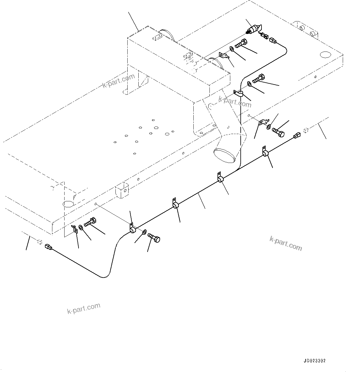 Komatsu parts book diagram for HD325-7R S/N 12001-UP: PLATFORM GROUP, WIRING HARNESS(#11034-)