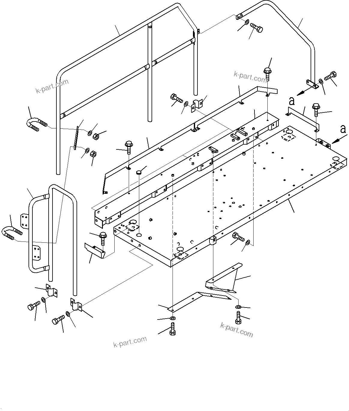 Komatsu parts book diagram for HD325-7R S/N 12001-UP: PLATFORM GROUP, PLATFORM(#11034-)