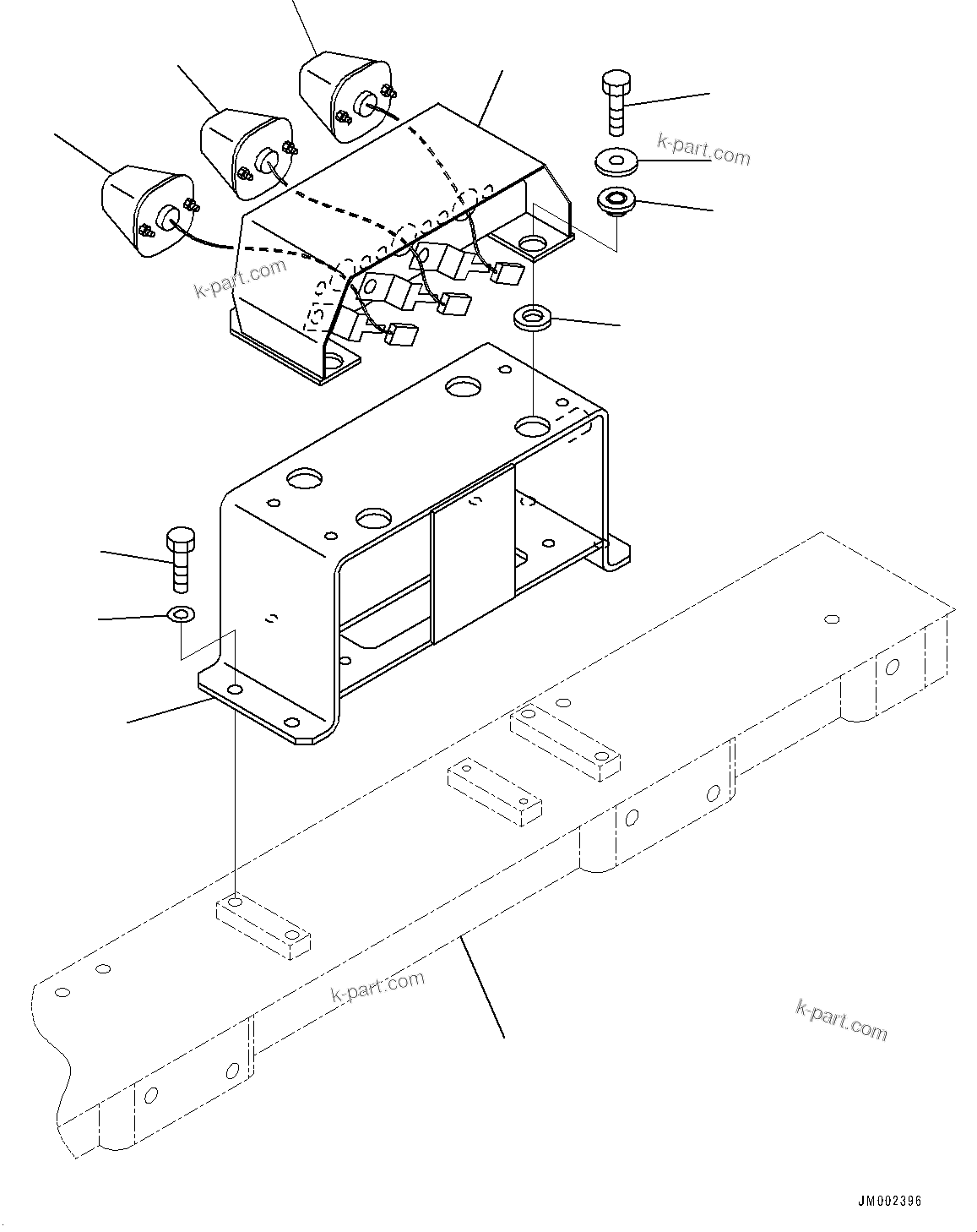Komatsu parts book diagram for HD325-7R S/N 12001-UP: PLATFORM GROUP, PAYLOAD METER LAMP (FOR HOT AND SANDY AREA SPECIFICATION)(#11034-)
