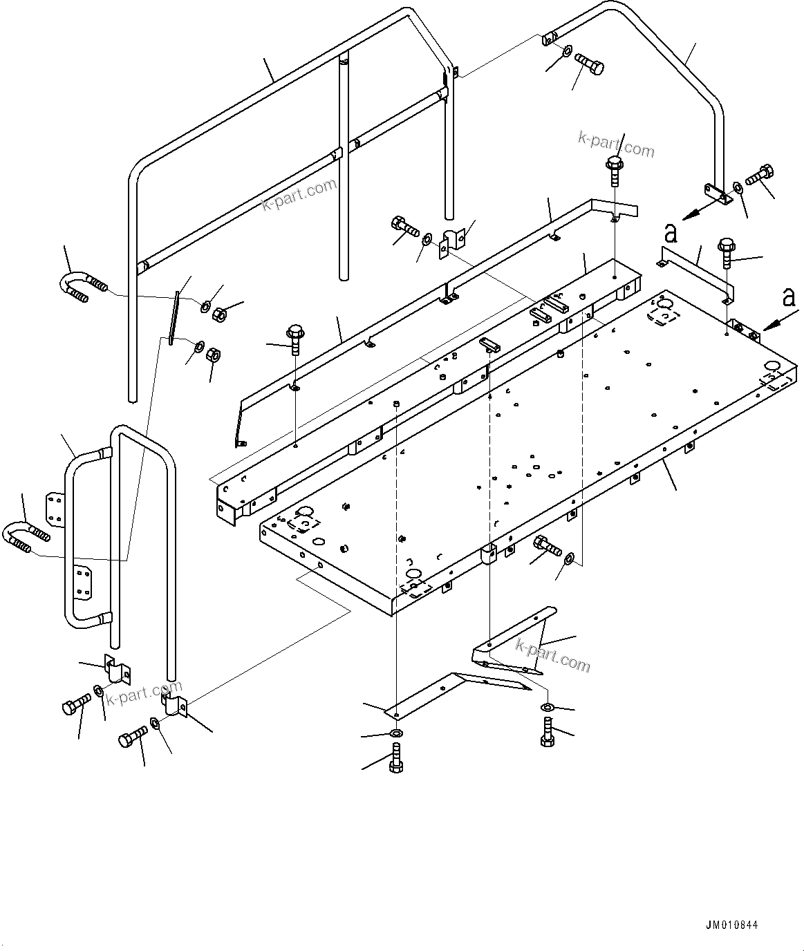 Komatsu parts book diagram for HD325-7R S/N 12001-UP: PLATFORM GROUP, PLATFORM (WITH KOMTRAX, ENGINE SIDE COVER, FOR HOT AND SANDY AREA SPECIFICATION)(#11034-)
