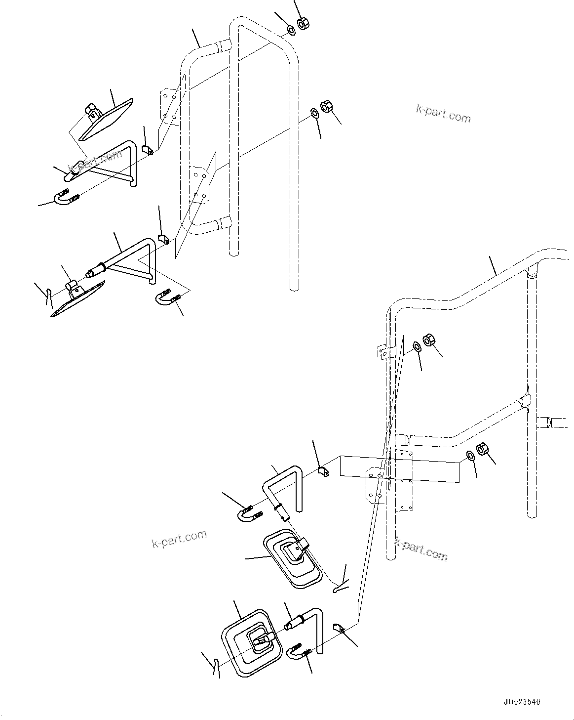 Komatsu parts book diagram for HD325-7R S/N 12001-UP: UNDER VIEW MIRROR, (#11034-)