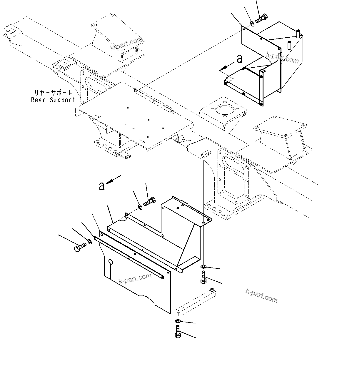 Komatsu parts book diagram for HD325-7R S/N 12001-UP: FIRE PROTECTION, EXHAUST COVER(#11034-11095)