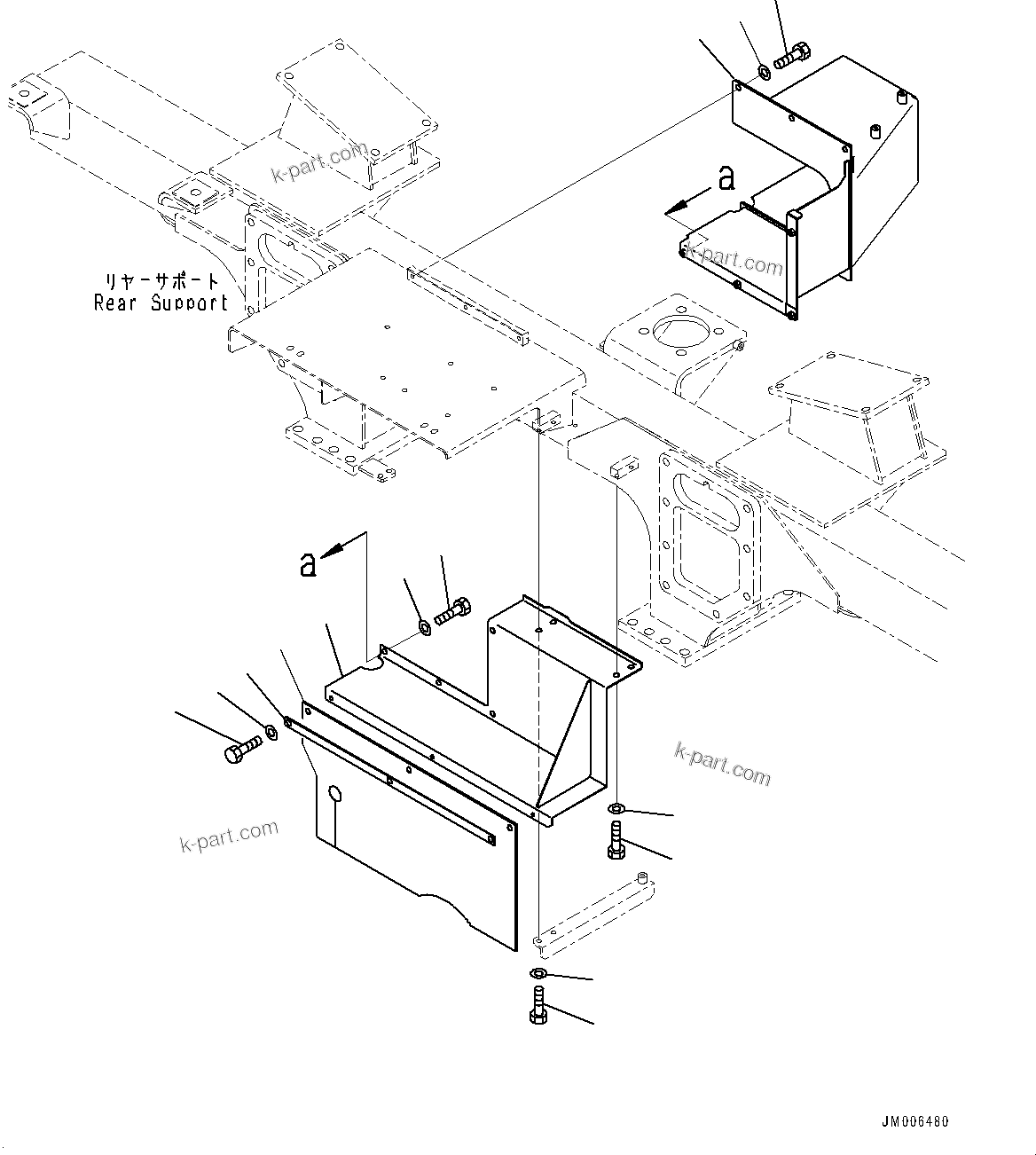 Komatsu parts book diagram for HD325-7R S/N 12001-UP: FIRE PROTECTION, EXHAUST COVER(#11096-)