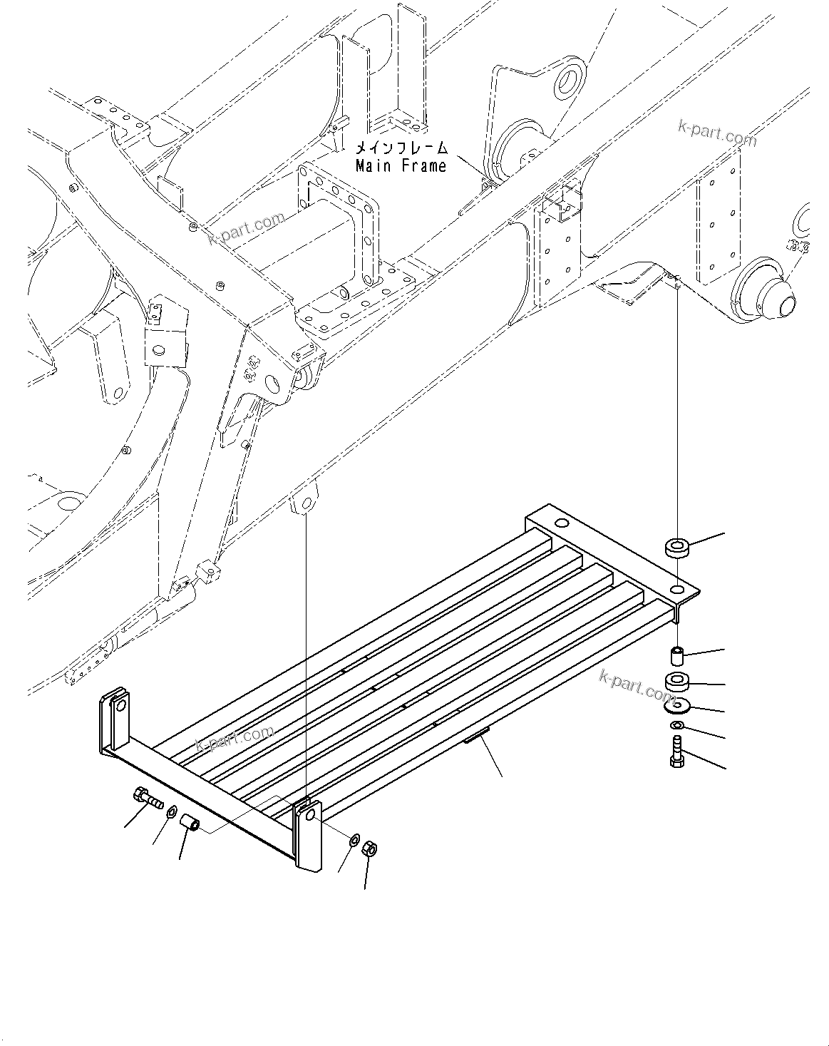 Komatsu parts book diagram for HD325-7R S/N 12001-UP: TRANSMISSION UNDER GUARD, (#11034-)