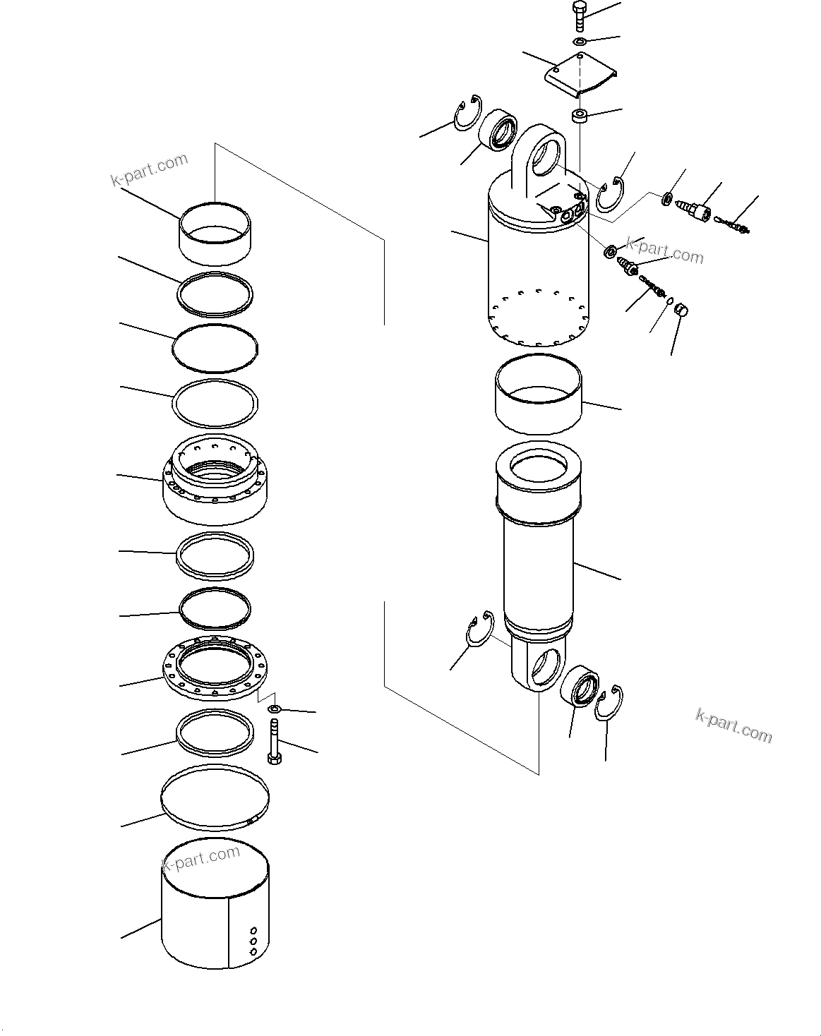 Komatsu parts book diagram for HD325-7R S/N 12001-UP: REAR SUSPENSION, (#11034-)