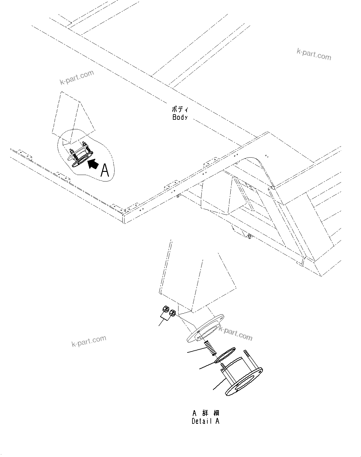 Komatsu parts book diagram for HD325-7R S/N 12001-UP: EXHAUST GAS BOX, (#11034-)