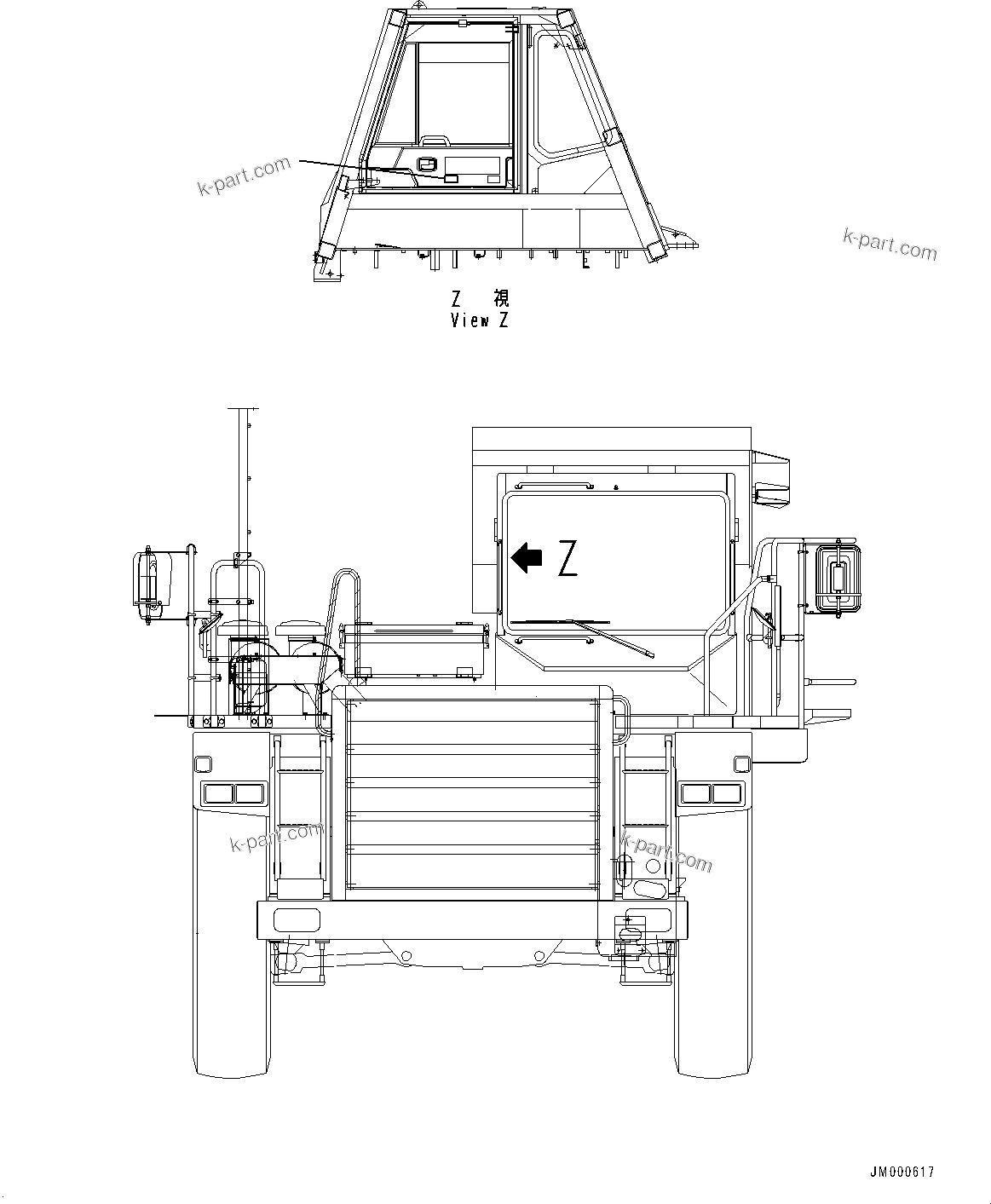 Komatsu parts book diagram for HD325-7R S/N 12001-UP: CAUTION PLATES, KOMTRAX, (#11034-)