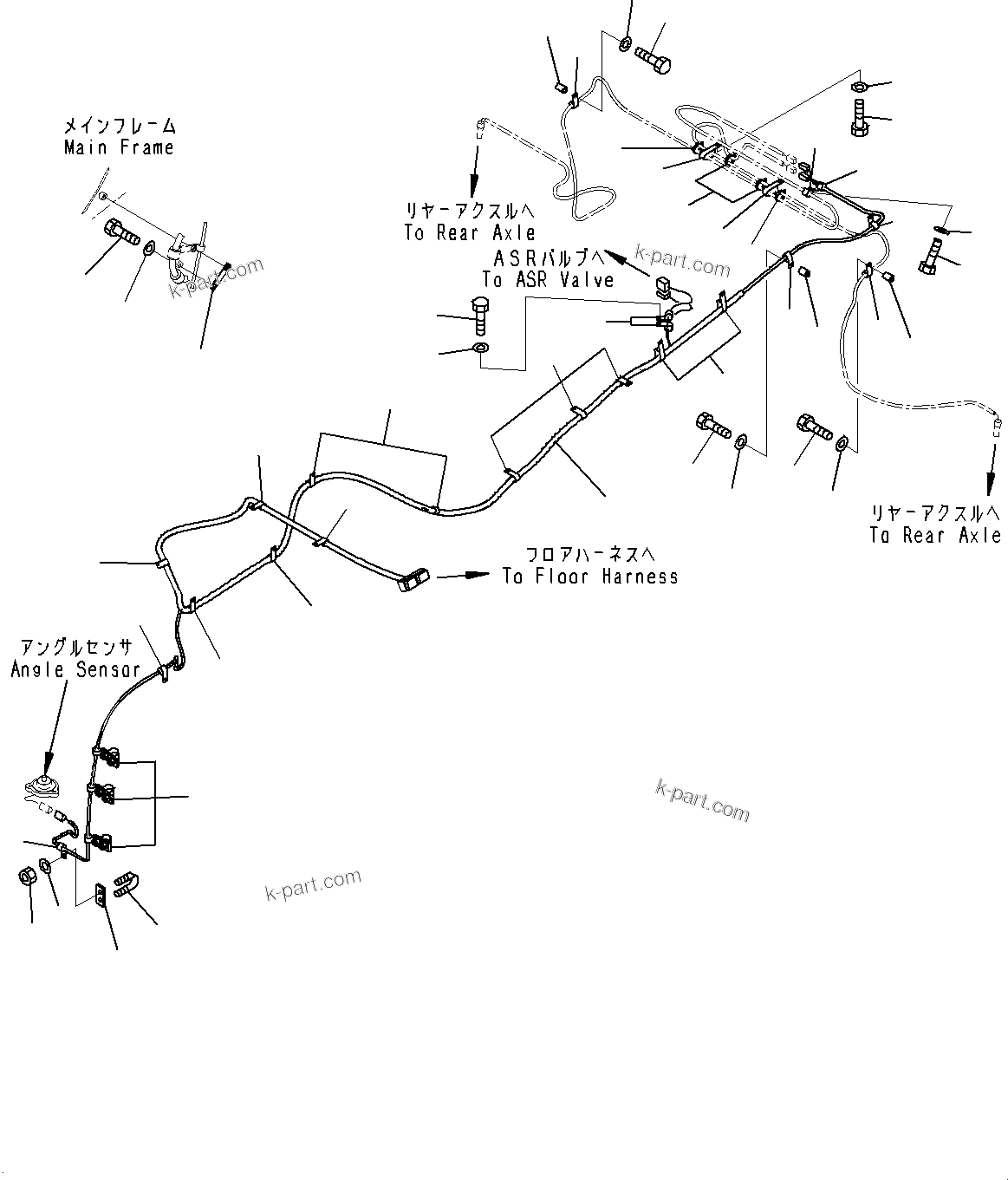 Komatsu parts book diagram for HD325-7R S/N 12001-UP: AUTO SPIN REGULATOR (ASR), WIRING HARNESS(#11034-)