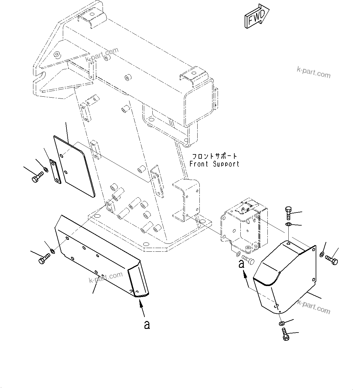 Komatsu parts book diagram for HD325-7R S/N 12001-UP: BATTERY DISCONNECT SWITCH, COVER(#11034-)
