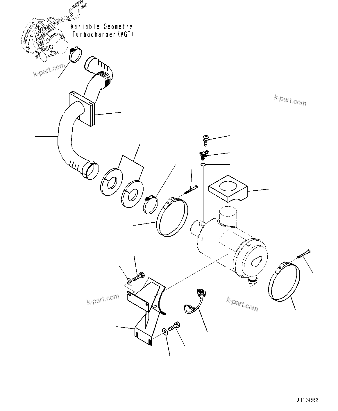 Komatsu parts book diagram for PC210LCI-11E0 S/N 600001-UP: AIR CLEANER, AIR CLEANER MOUNTING(#500470-)