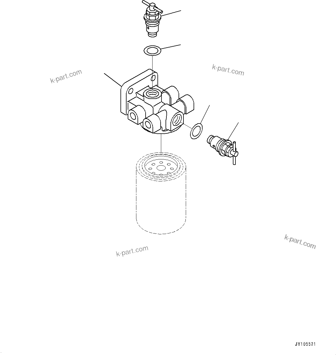 Komatsu parts book diagram for PC210LCI-11E0 S/N 600001-UP: COOLANT FILTER, INNER PARTS(#508570-)