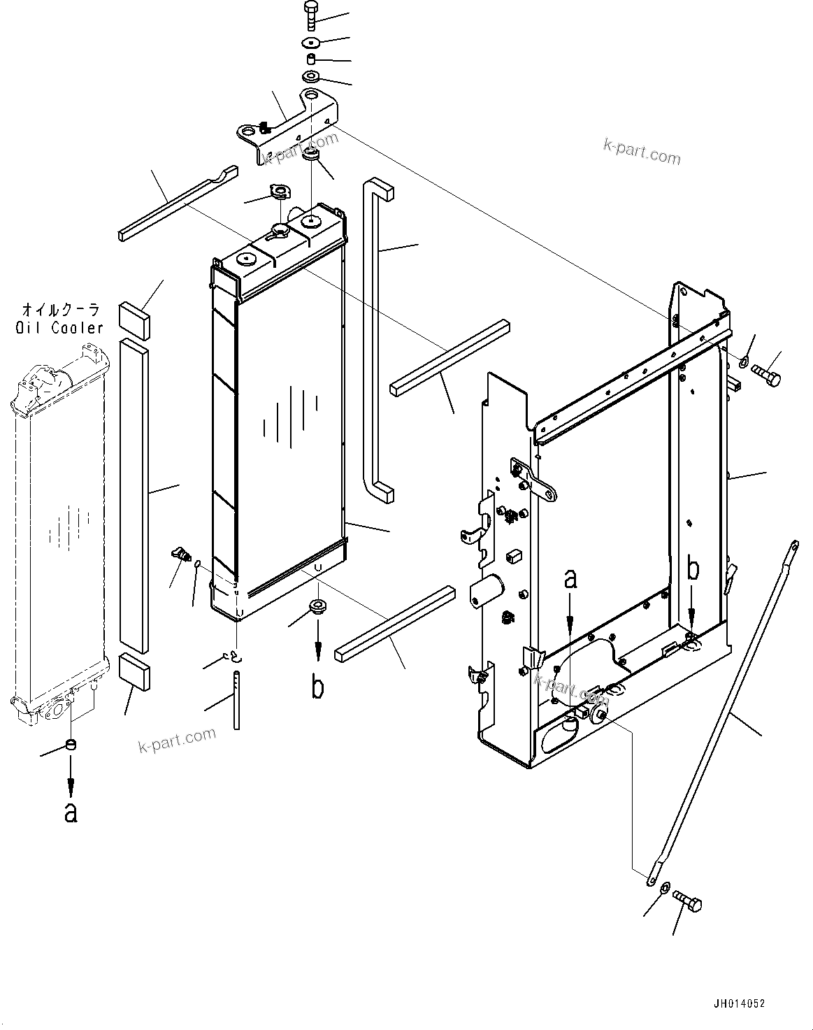 Komatsu parts book diagram for PC210LCI-11E0 S/N 600001-UP: COOLING SYSTEM, RADIATOR(#508570-)