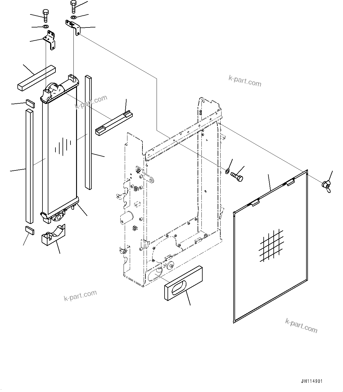 Komatsu parts book diagram for PC210LCI-11E0 S/N 600001-UP: COOLING SYSTEM, OIL COOLER(#508570-)