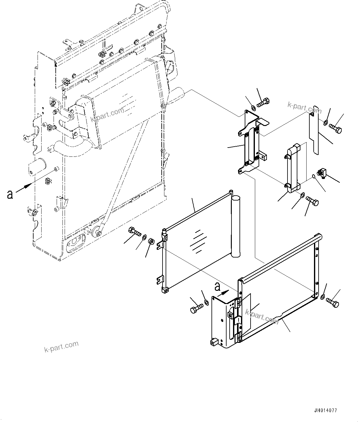 Komatsu parts book diagram for PC210LCI-11E0 S/N 600001-UP: COOLING SYSTEM, FUEL COOLER AND CONDENSER(#508570-)