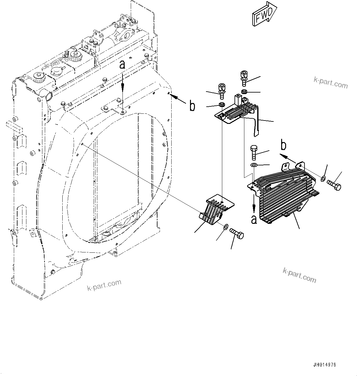 Komatsu parts book diagram for PC210LCI-11E0 S/N 600001-UP: COOLING SYSTEM, FAN GUARD(#508570-)
