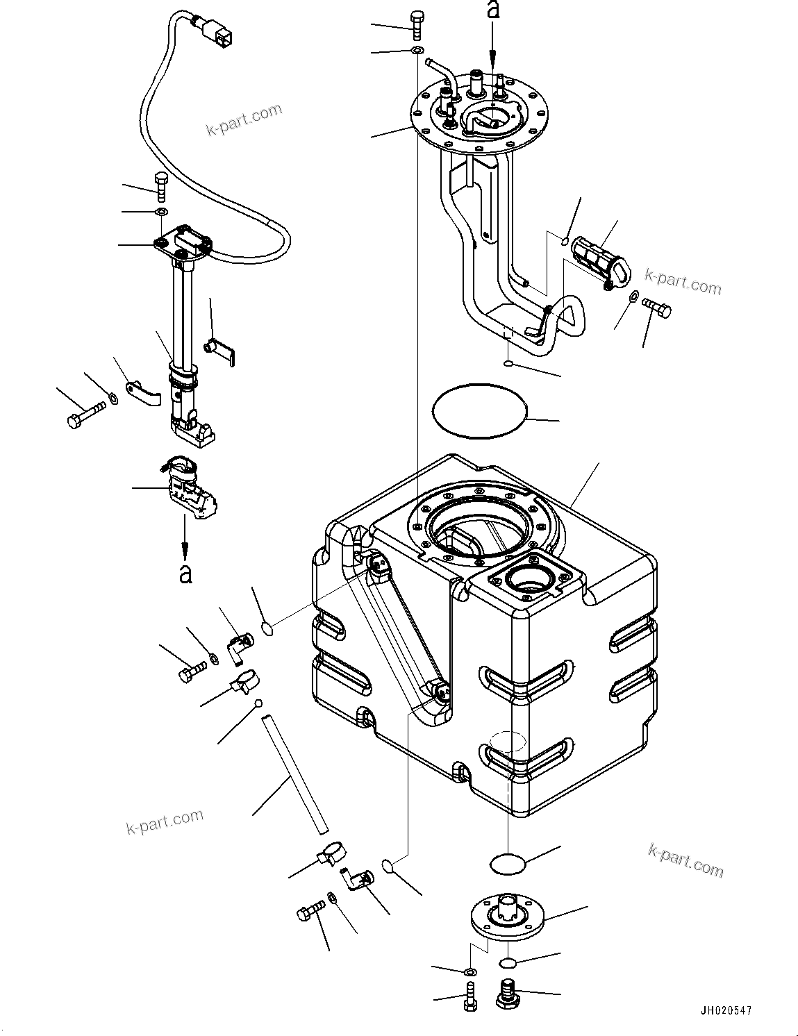 Komatsu parts book diagram for PC210LCI-11E0 S/N 600001-UP: DEF TANK, TANK AND SENSOR(#500001-)