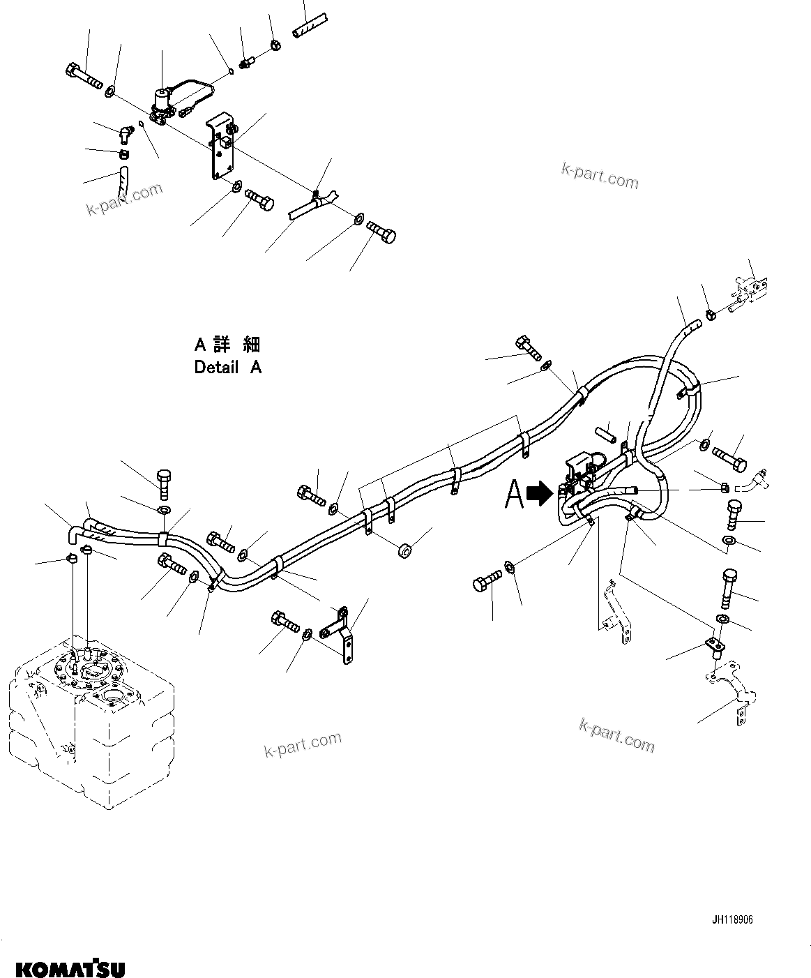 Komatsu parts book diagram for PC210LCI-11E0 S/N 600001-UP: DEF PIPING, DEF TANK COOLANT PIPING(#500470-)