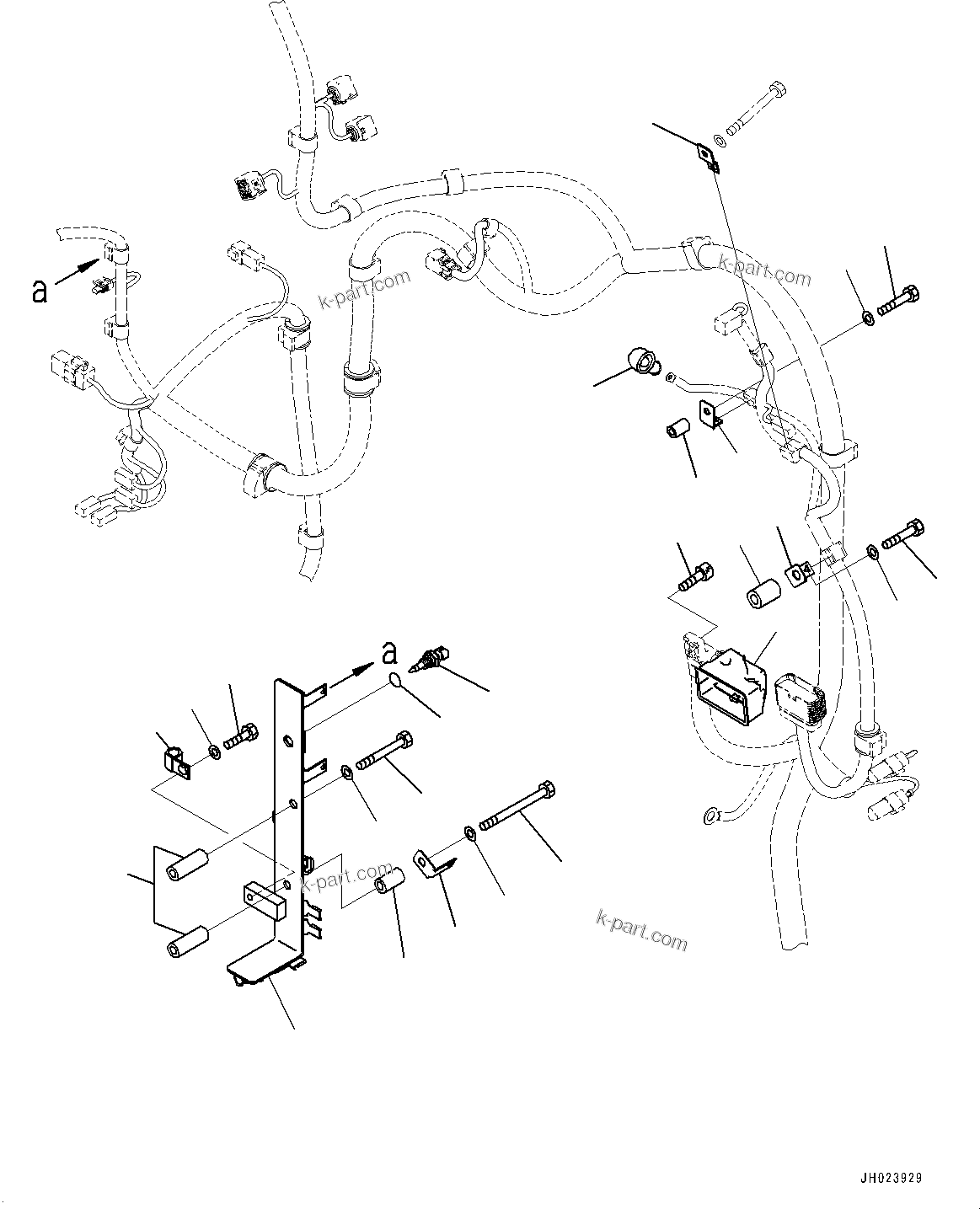 Komatsu parts book diagram for PC210LCI-11E0 S/N 600001-UP: ELECTRIC WIRING HARNESS, ENGINE WIRING HARNESS (2/2)(#500470-)