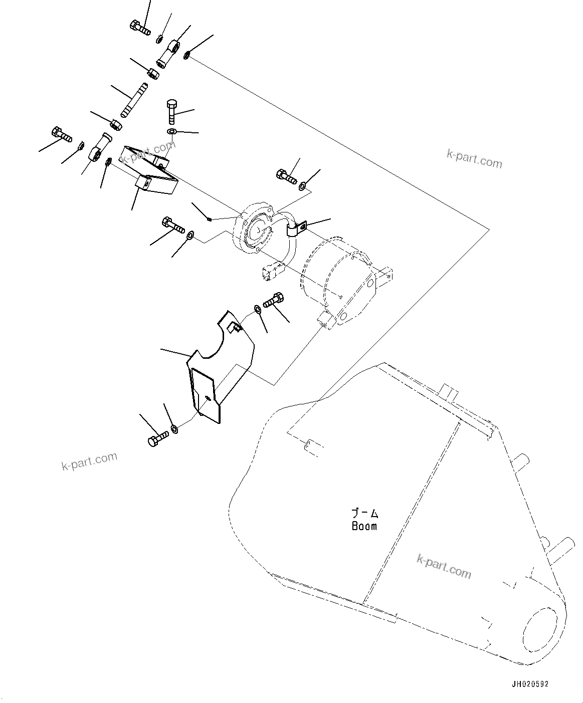 Komatsu parts book diagram for PC210LCI-11E0 S/N 600001-UP: ELECTRIC WIRING HARNESS, BOOM ENCODER (2/2)(#500470-)