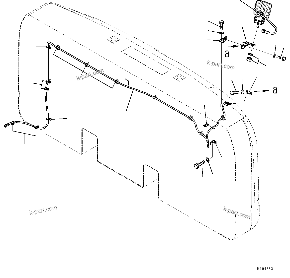 Komatsu parts book diagram for PC210LCI-11E0 S/N 600001-UP: ADDITIONAL REAR WORKING LAMP, (#500470-)
