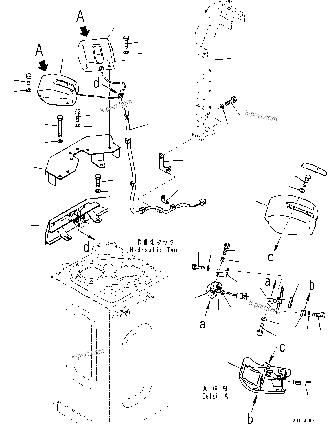 Komatsu parts book diagram for PC210LCI-11E0 S/N 600001-UP: KOMVISION CAMERA, R.H.(#500470-)