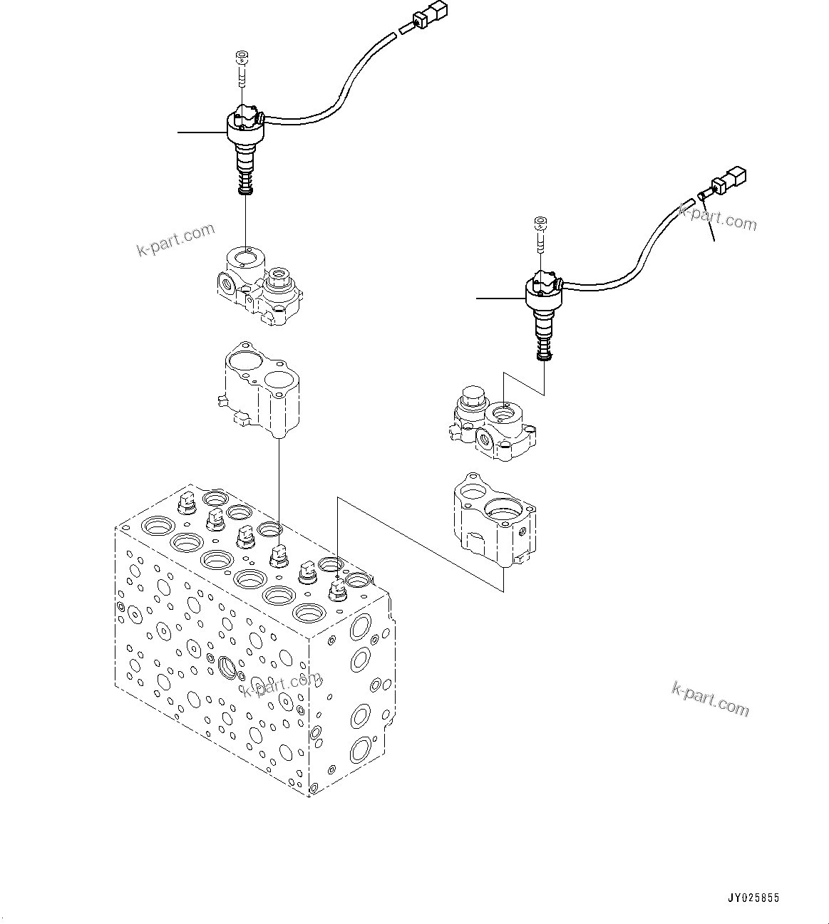 Komatsu parts book diagram for PC210LCI-11E0 S/N 600001-UP: CONTROL VALVE, 8-SPOOL (2/22)(#500470-)