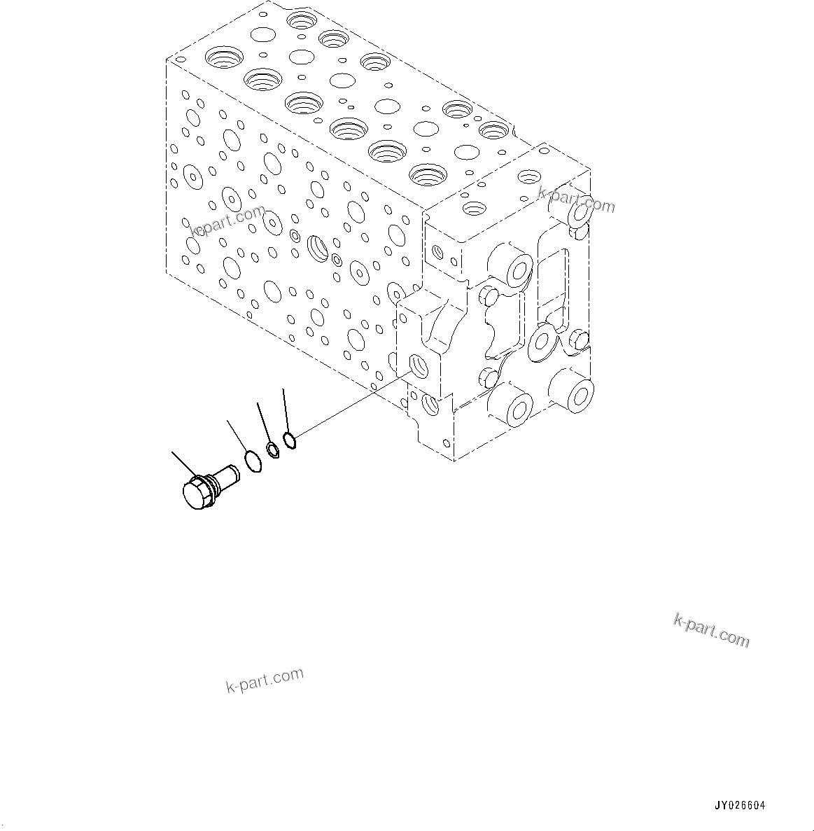 Komatsu parts book diagram for PC210LCI-11E0 S/N 600001-UP: CONTROL VALVE, 8-SPOOL (12/22)(#500470-)
