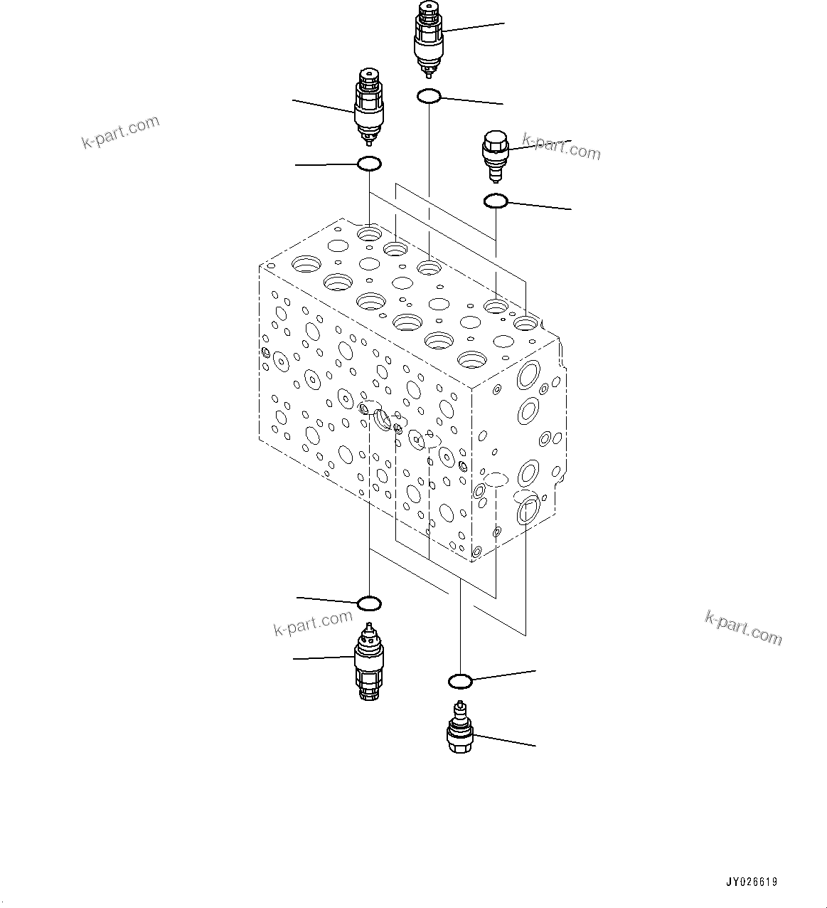 Komatsu parts book diagram for PC210LCI-11E0 S/N 600001-UP: CONTROL VALVE, 8-SPOOL (13/22)(#500470-)