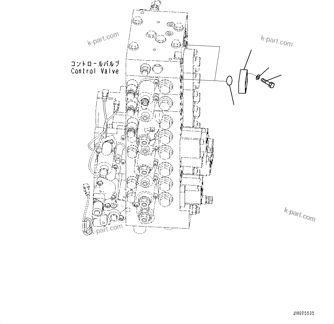Komatsu parts book diagram for PC210LCI-11E0 S/N 600001-UP: CONTROL VALVE, BLIND PARTS(#500470-)