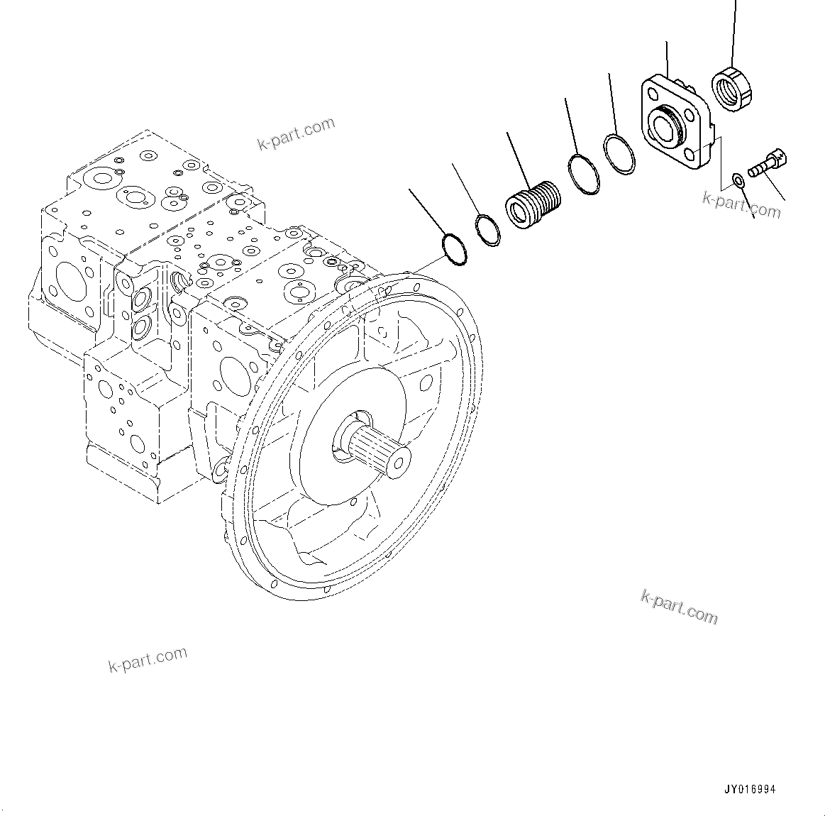 Komatsu parts book diagram for PC210LCI-11E0 S/N 600001-UP: HYDRAULIC PUMP, PISTON PUMP (5/12)(#500470-)