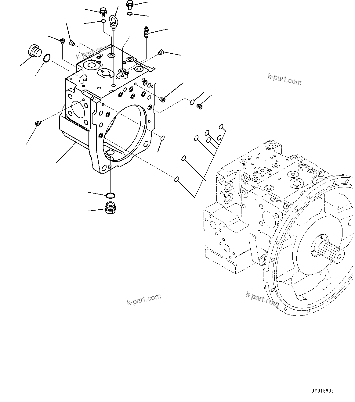 Komatsu parts book diagram for PC210LCI-11E0 S/N 600001-UP: HYDRAULIC PUMP, PISTON PUMP (6/12)(#500470-)