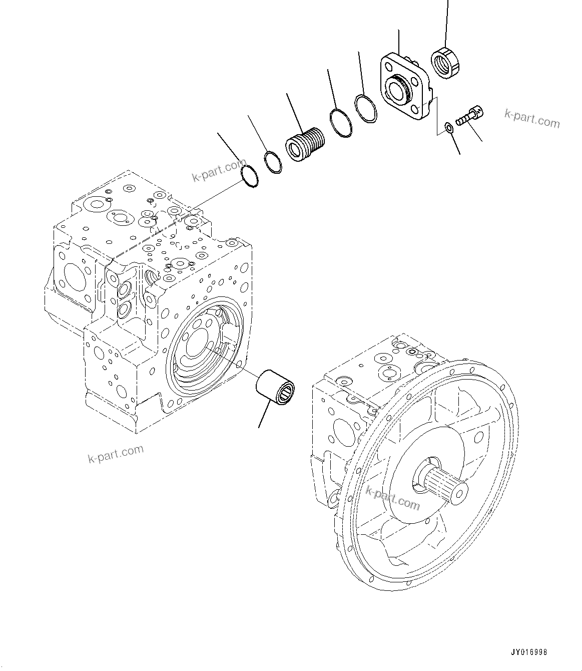 Komatsu parts book diagram for PC210LCI-11E0 S/N 600001-UP: HYDRAULIC PUMP, PISTON PUMP (9/12)(#500470-)