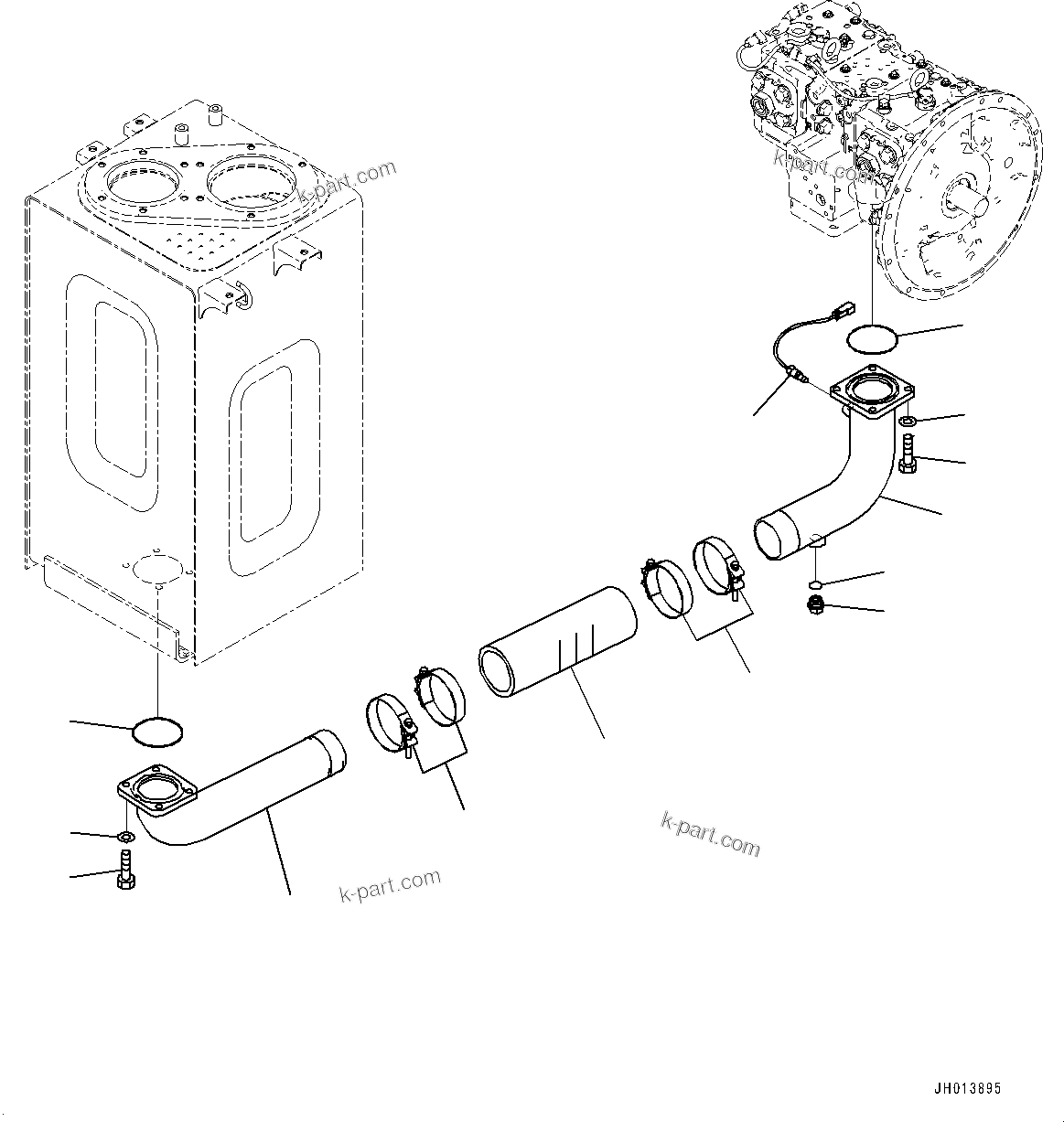 Komatsu parts book diagram for PC210LCI-11E0 S/N 600001-UP: SUCTION PIPING, (#500470-)