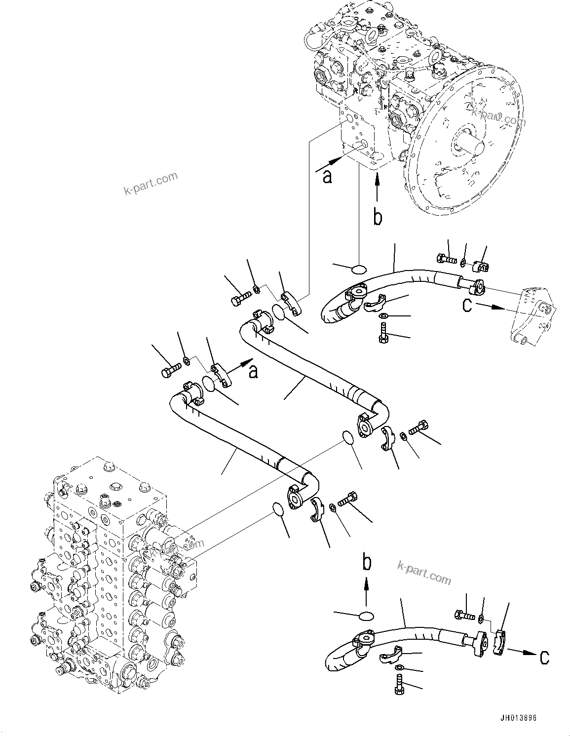 Komatsu parts book diagram for PC210LCI-11E0 S/N 600001-UP: DELIVERY PIPING, (#500470-)