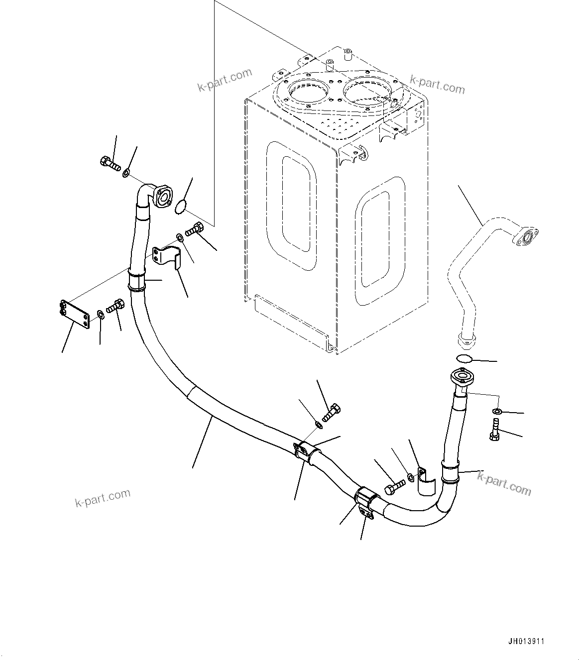 Komatsu parts book diagram for PC210LCI-11E0 S/N 600001-UP: OIL COOLER PIPING, (#500470-)