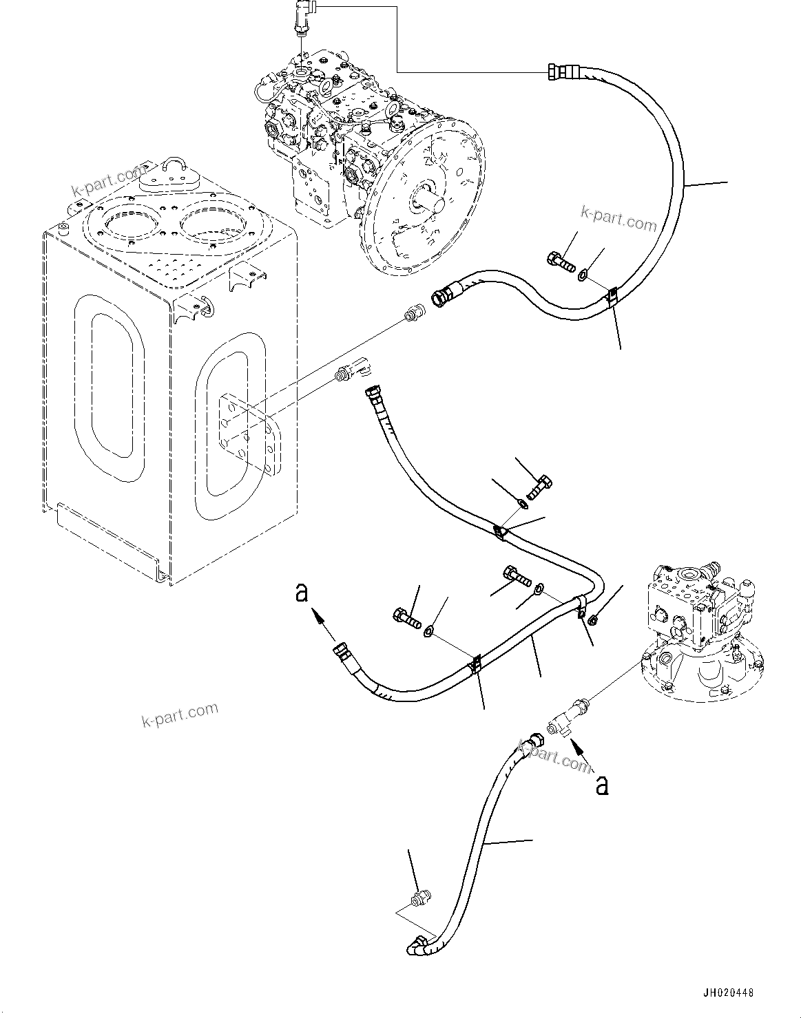 Komatsu parts book diagram for PC210LCI-11E0 S/N 600001-UP: DRAIN PIPING, (#500470-)
