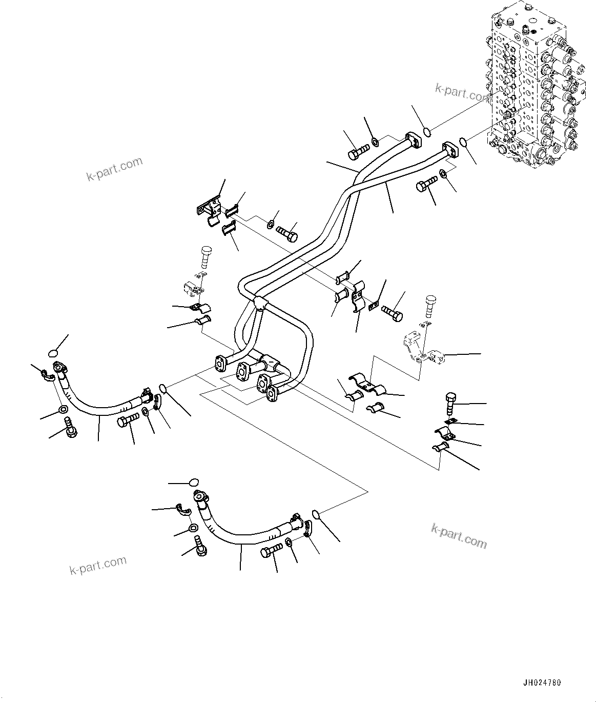 Komatsu parts book diagram for PC210LCI-11E0 S/N 600001-UP: BOOM PIPING, (#500470-)