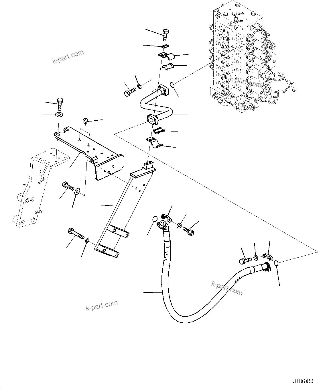 Komatsu parts book diagram for PC210LCI-11E0 S/N 600001-UP: ATTACHMENT PIPING, MAIN PIPING, L.H.(#500470-)