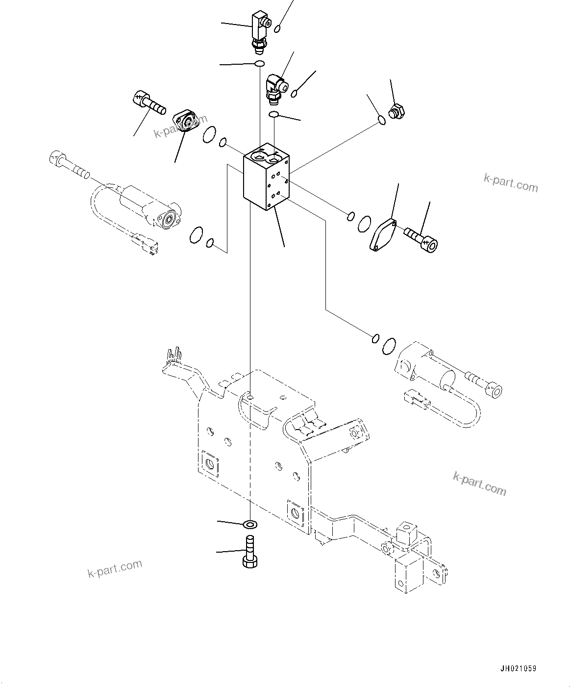 Komatsu parts book diagram for PC210LCI-11E0 S/N 600001-UP: AUTO TILT BUCKET PIPING, EPC VALVE RELATED PARTS (1/2)(#500470-)