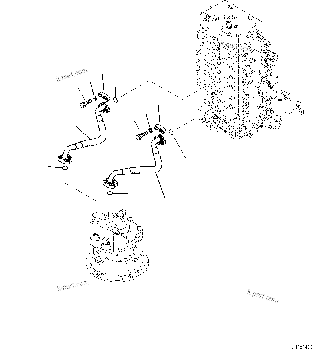 Komatsu parts book diagram for PC210LCI-11E0 S/N 600001-UP: SWING PIPING, (#500470-)