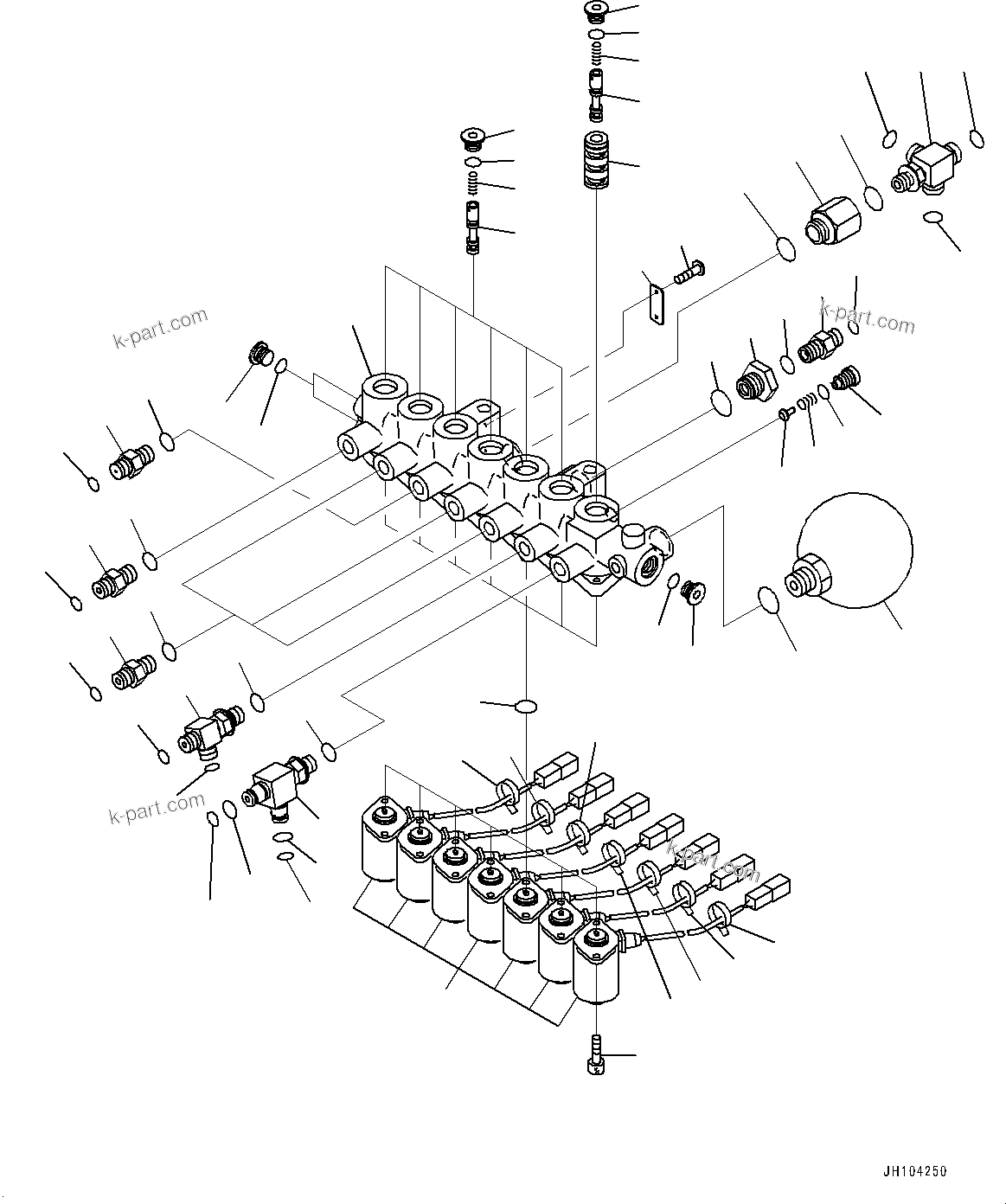 Komatsu parts book diagram for PC210LCI-11E0 S/N 600001-UP: SOLENOID VALVE, RELATED PARTS(#500470-)