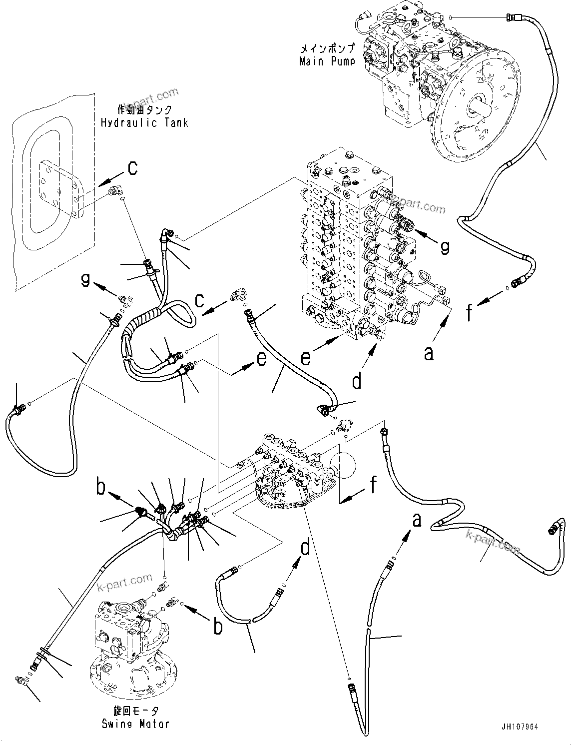 Komatsu parts book diagram for PC210LCI-11E0 S/N 600001-UP: SOLENOID VALVE, PIPING (1/2)(#500470-)