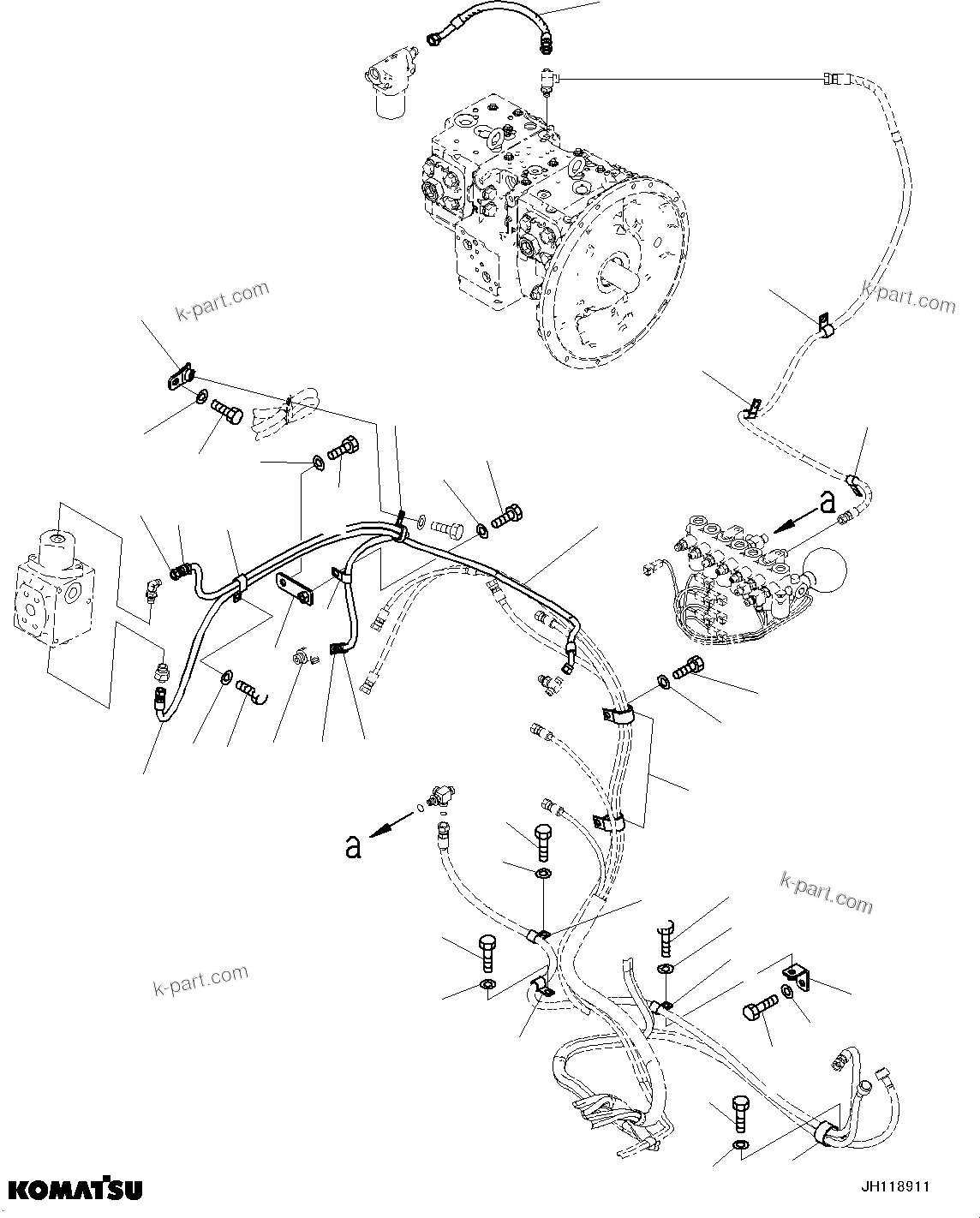 Komatsu parts book diagram for PC210LCI-11E0 S/N 600001-UP: SOLENOID VALVE, PIPING (2/2)(#500470-)